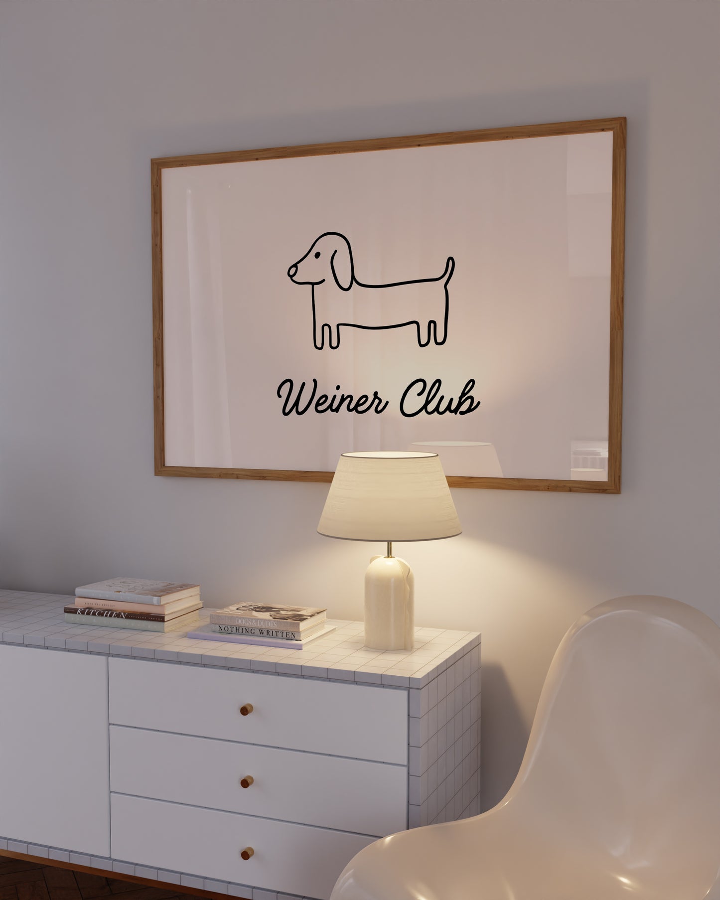Weiner Club Hand-Drawn Print - Digital Print