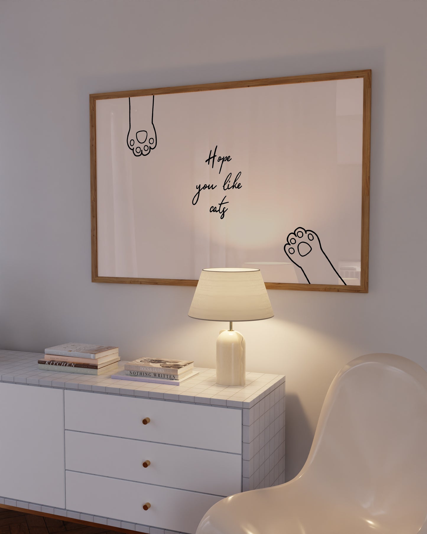 Hope You Like Cats Hand Drawn  Print - Digital Print