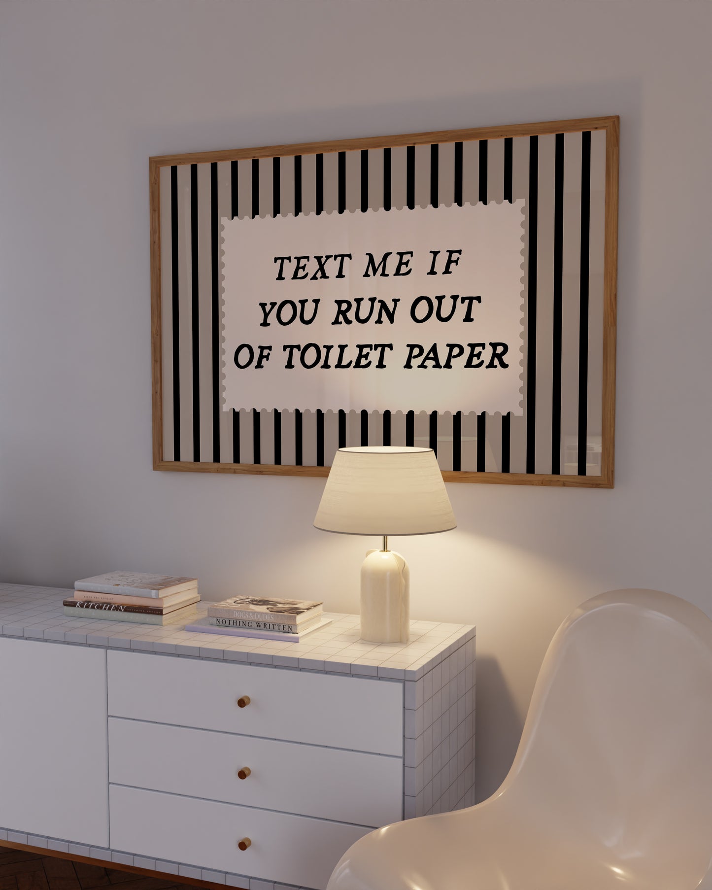 Text Me If You Run Out Of Toilet Paper Striped Print - Digital Print
