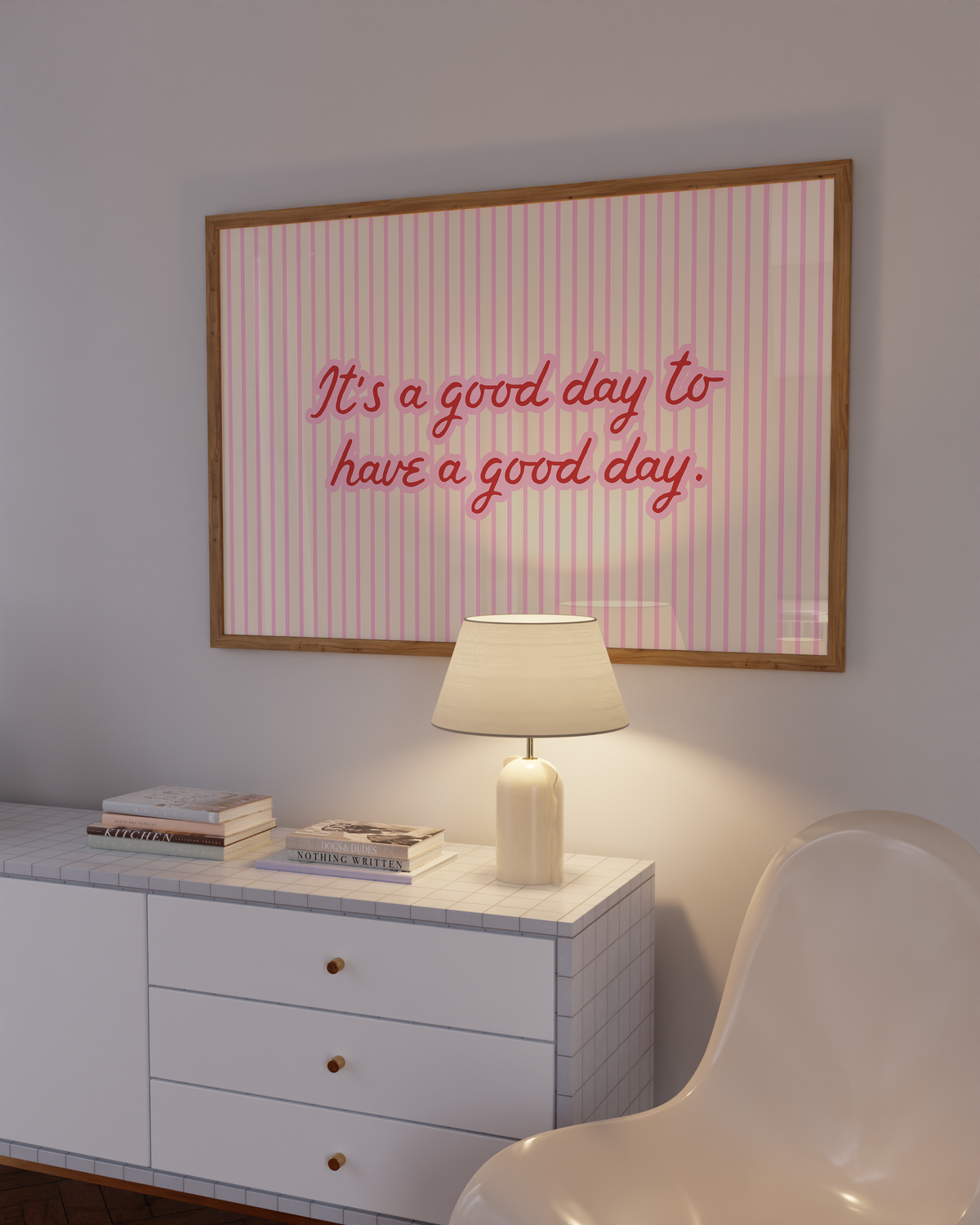 Good Day to Have a Good Day Print | Pink Stripe