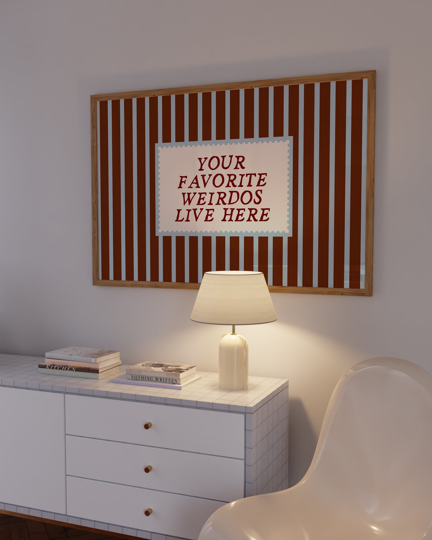 Your Favorite Weirdos Live Here Striped Welcome Art - Digital Download