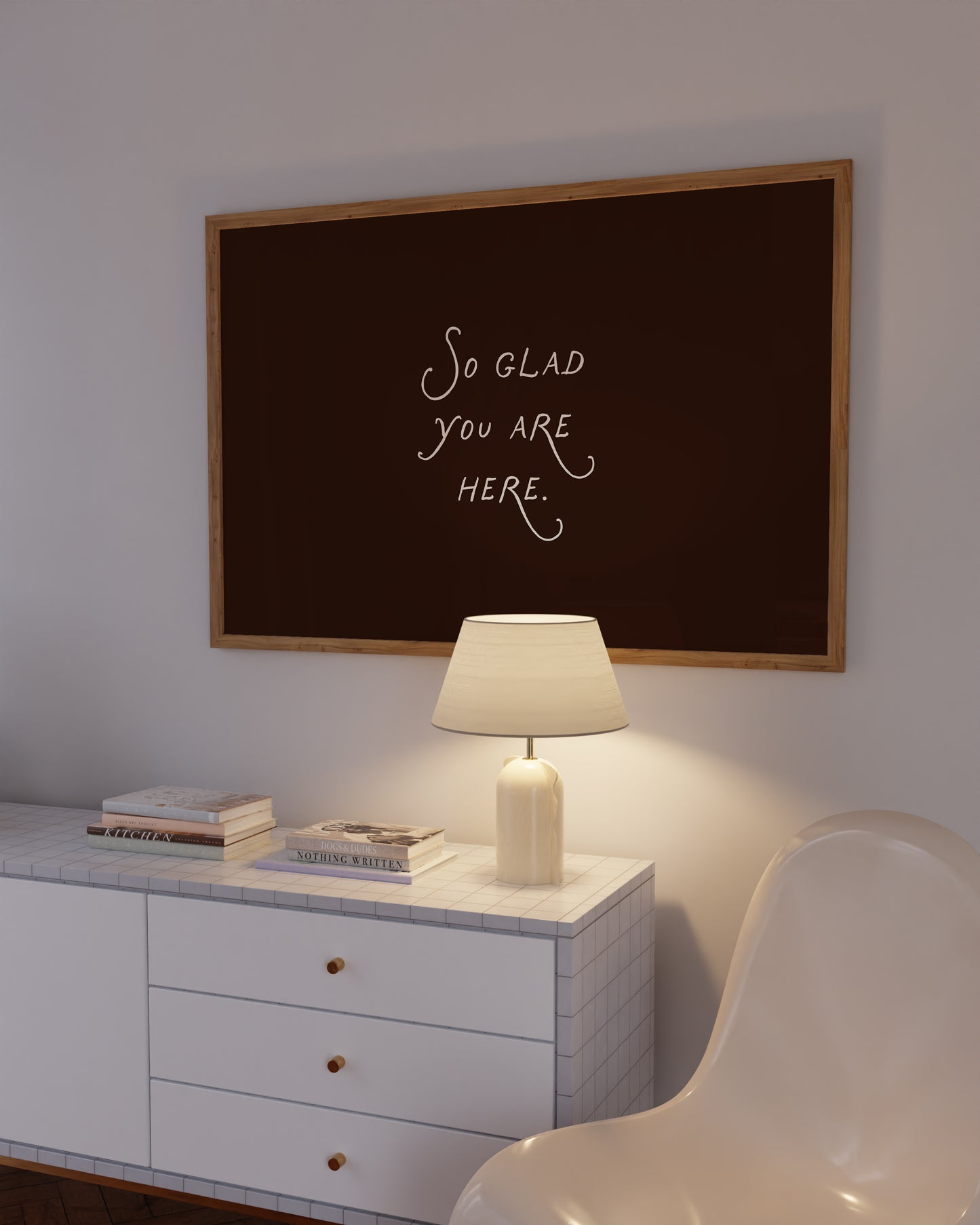 So Glad You Are Here Art Brown Minimalist Print - Digital Print