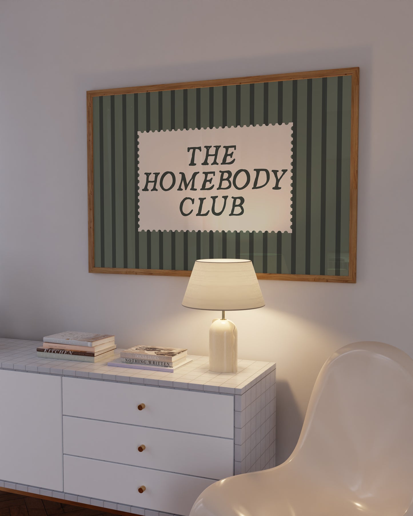 The Homebody Club Green Striped Print -  Digital Print
