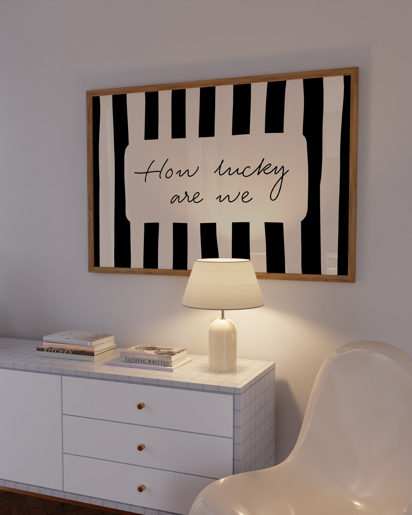 How Lucky Are We — Black Stripe Digital Print