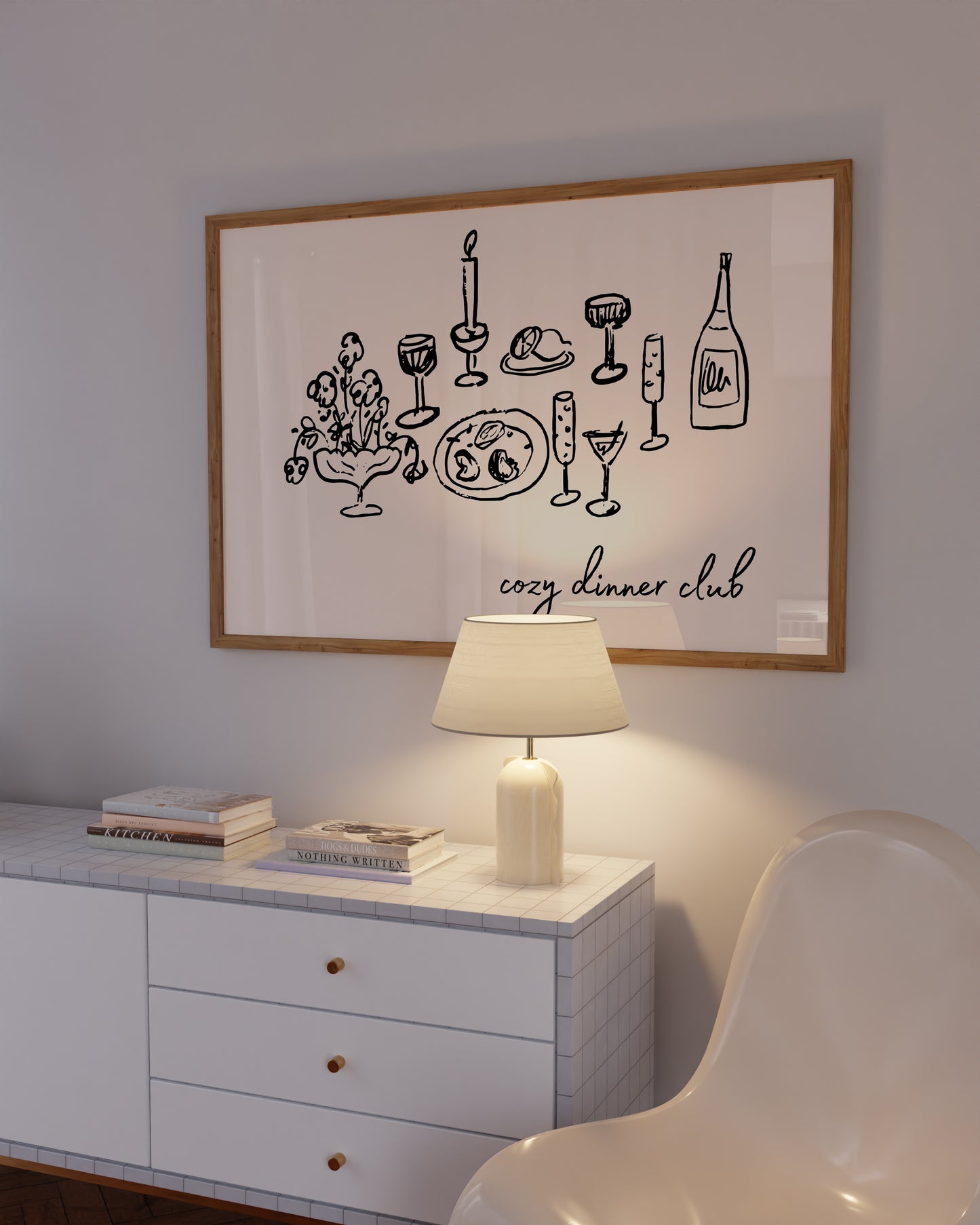 Black Cozy Dinner Club Art - Digital Print