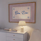 Bom Dia Pink Striped Horizontal Art - Digital Print