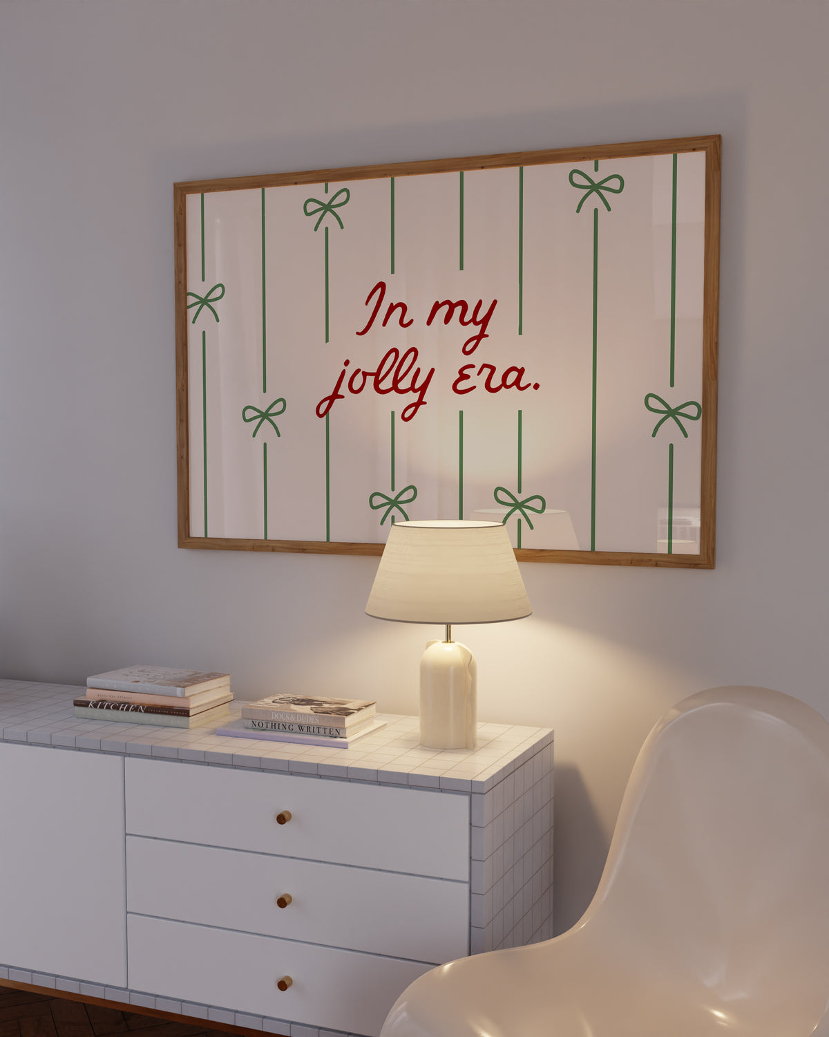 In My Jolly Era | Green Striped Bow Print