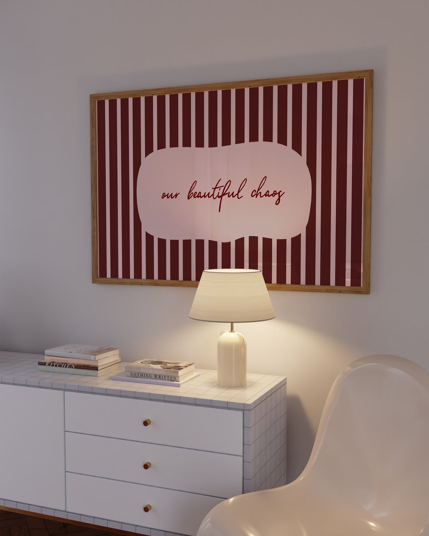 Welcome To Our Beautiful Chaos Striped Art - Digital Print ( Horizontal )