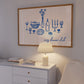 Blue Cozy Dinner Club Art - Digital Print