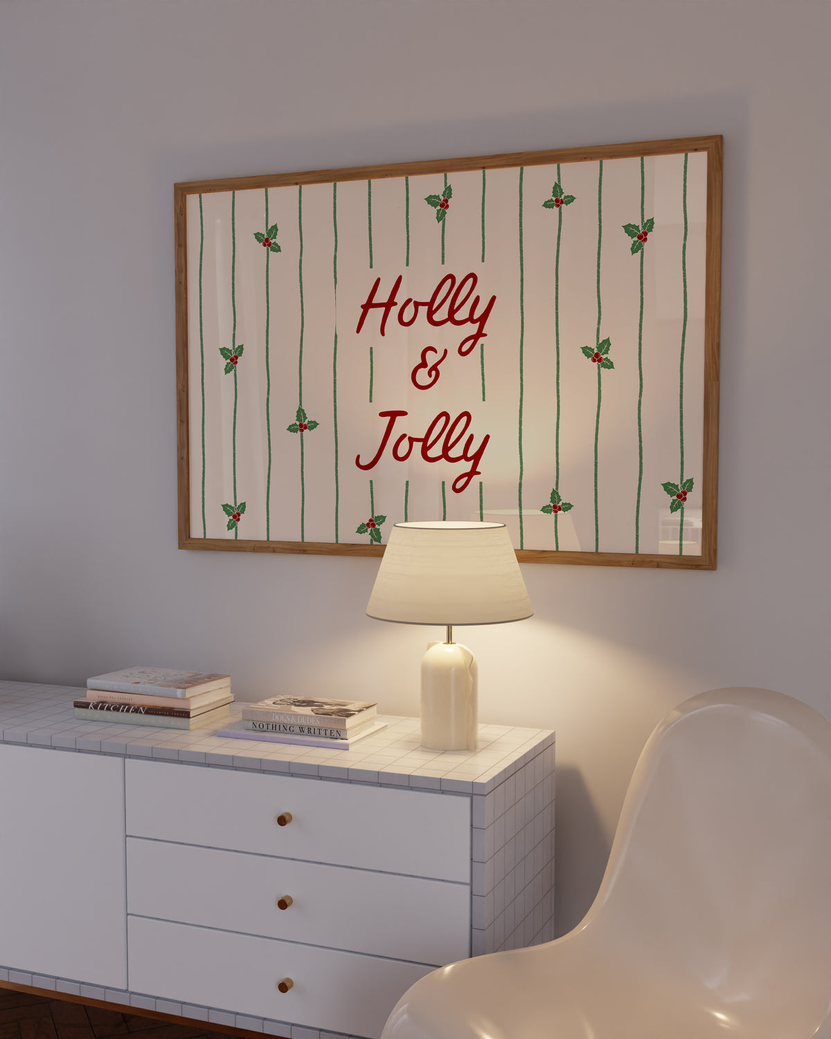 Holly & Jolly | Green Striped Print