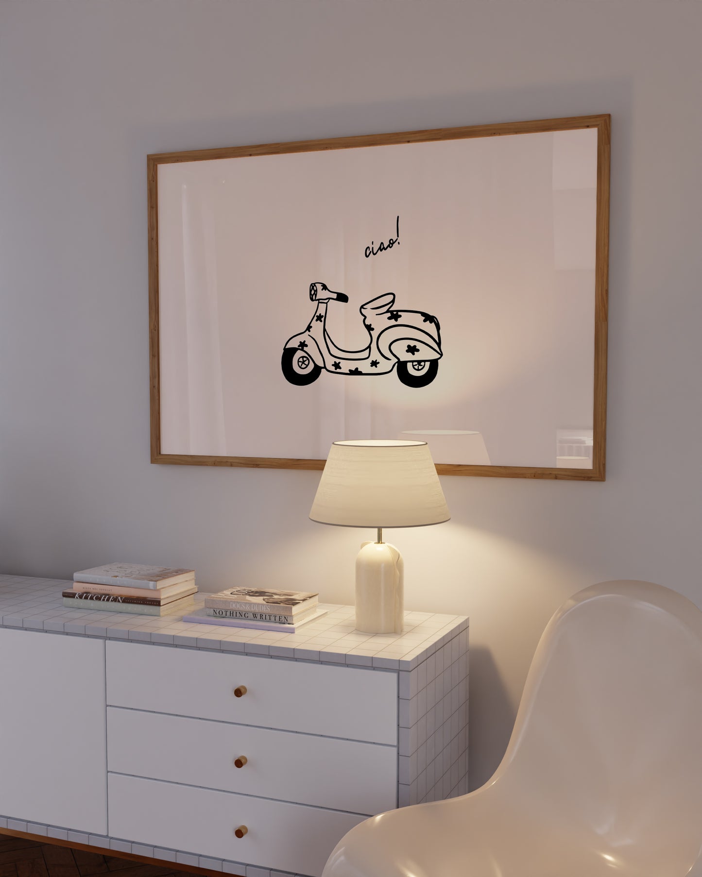 Ciao! Vespa Hand Drawn Art - Digital Print