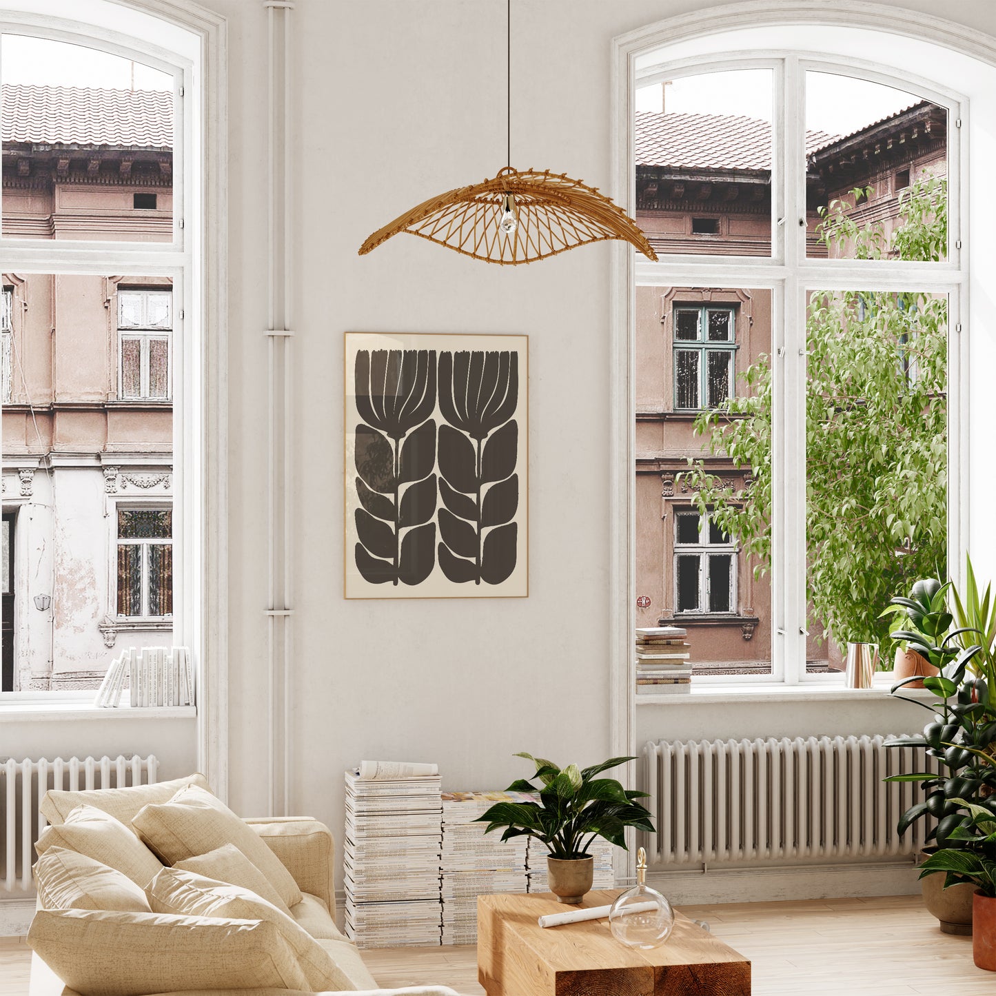 Black Matisse Style Flower Print | Modern Decor | Digital Print