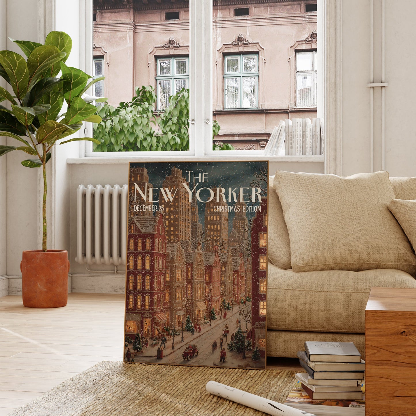 The New Yorker Christmas | New York Streets | Gingerbread Building - Digital Print