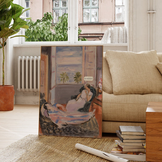 Altered Vintage Painting - Let's Watch Friends Quote | Digital Print