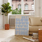 Square wall print on a warm cream background with bold periwinkle blue chunky mixed typography reading Hey! Slow down You're Fine You got this