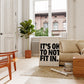 Square cream wall print with bold oversized black chunky typography reading It's Ok To Not Fit In on a clean white background