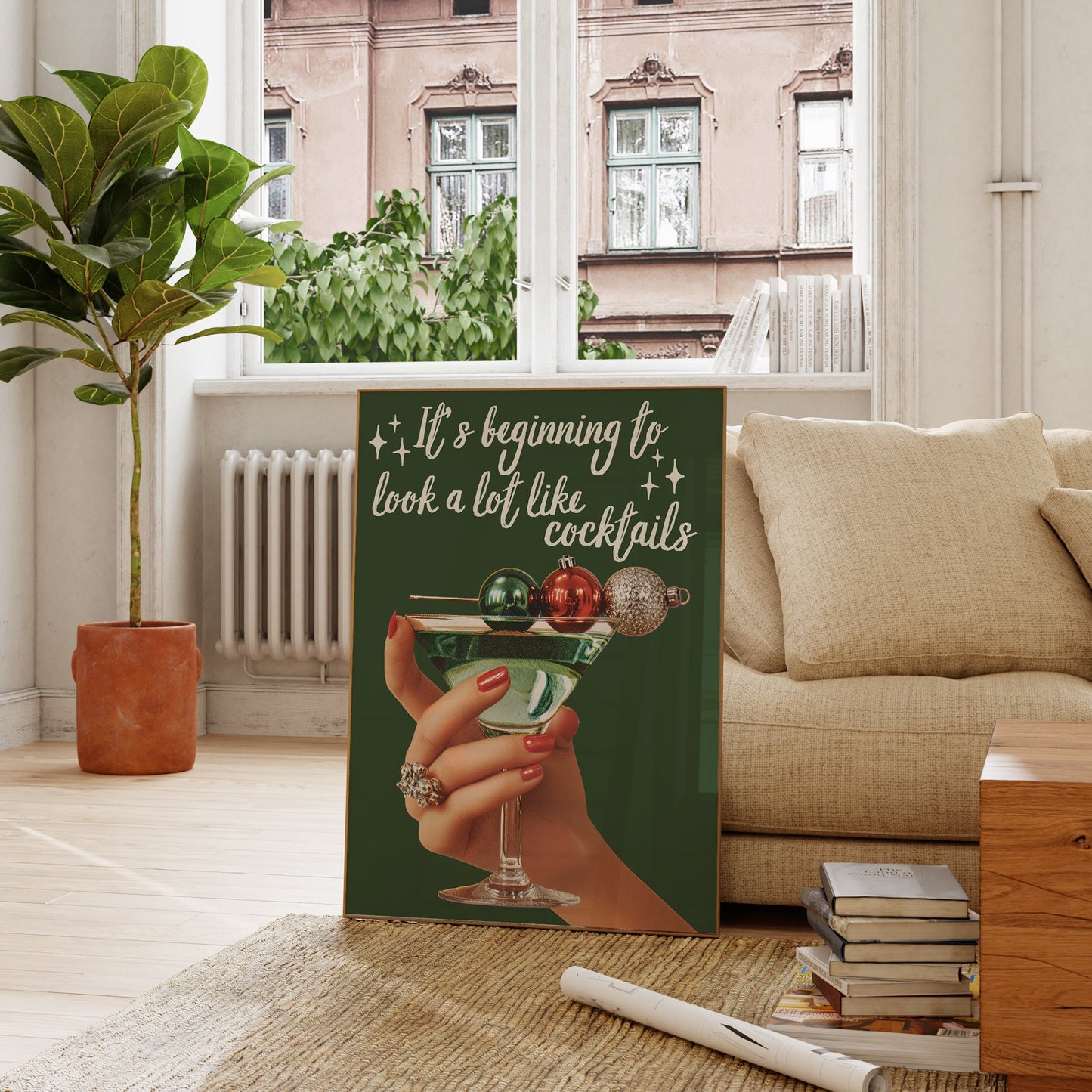 It's Beginning To Look a Lot Like Cocktails Holiday Art - Digital Print