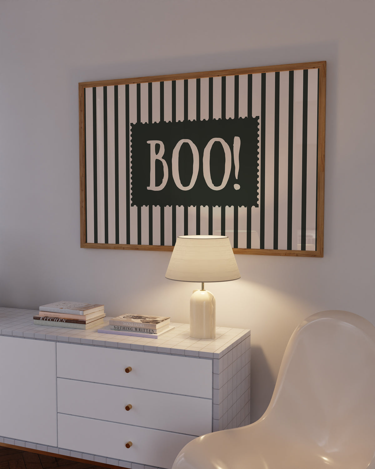 BOO! | Striped Stamp Print