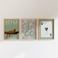 Sage Green Stockholm Art Prints Set Of 3 Room Decor | Digital Print