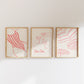 Coastal Coral Seaside Art Set of 3 Gallery Prints - Digital Print