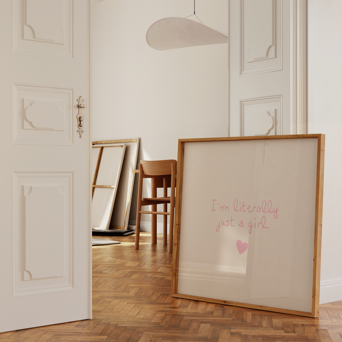 I'm Literally Just A Girl | Pink Heart Print
