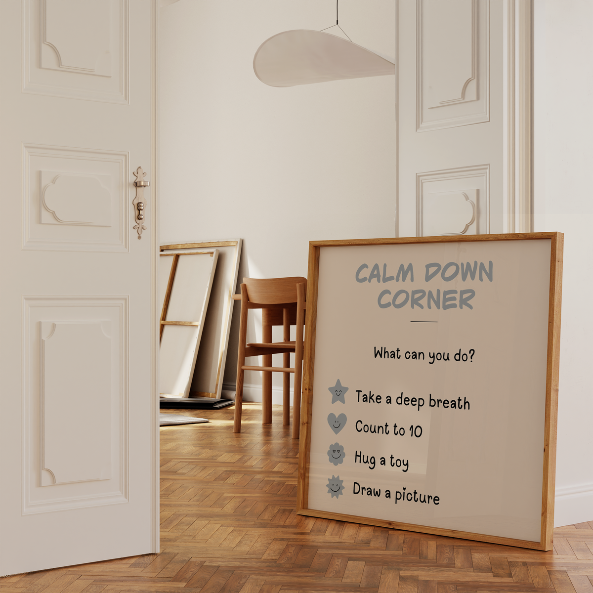 Calm Down Corner Print | Neutral Cream