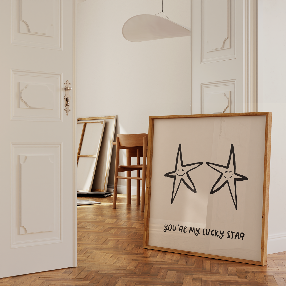 You're My Lucky Star Print | Black Line Art
