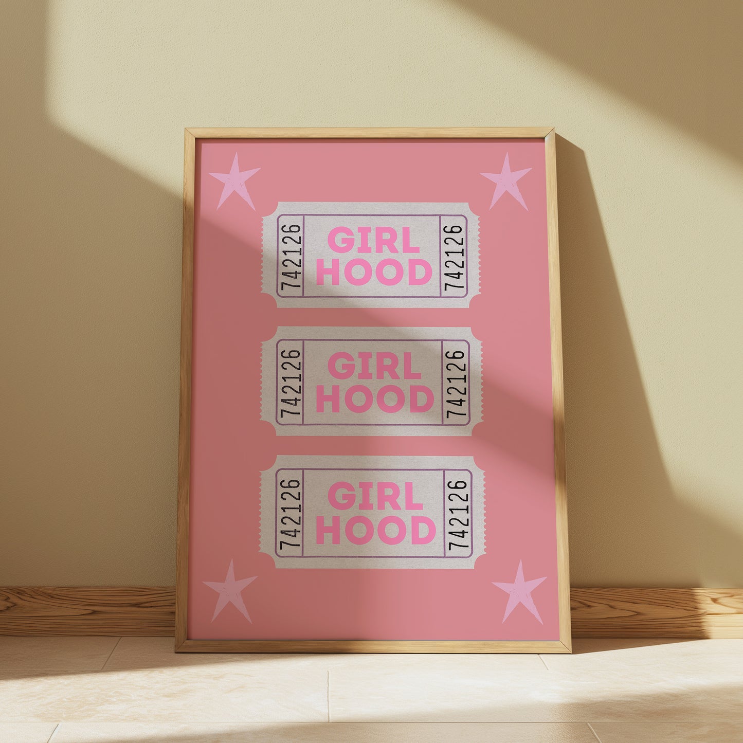 Pink GirlHood Ticket Print - Digital Print