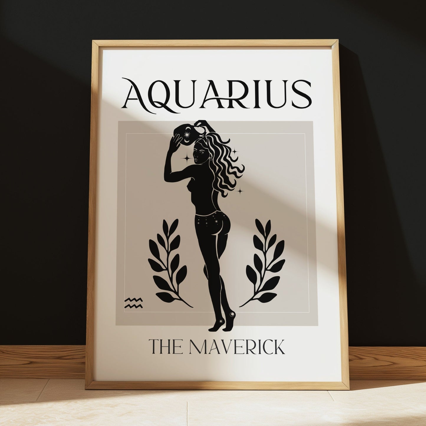 Zodiac Aquarius Goddess Wall Art Print, Sun Sign Art