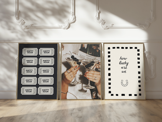 Happy Hour Print Set of 3 | Bar Cart Cocktail Gallery Wall