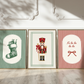 Vintage Christmas Print Set of 6 | Red & Green