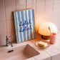 Splish Splash Striped Bathroom Print - Digital Print