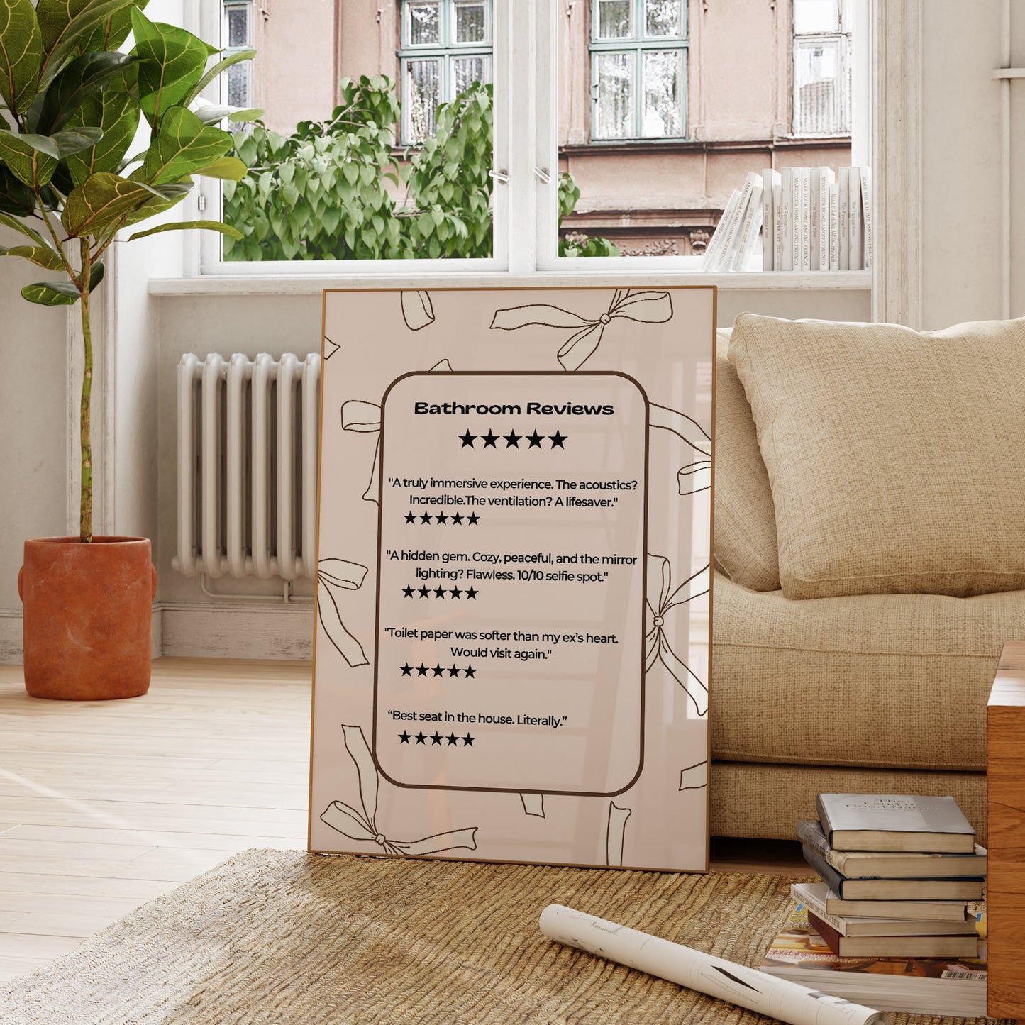 Funny Bathroom Review Print