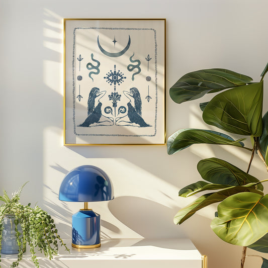 Blue Celestial Scene Art Print