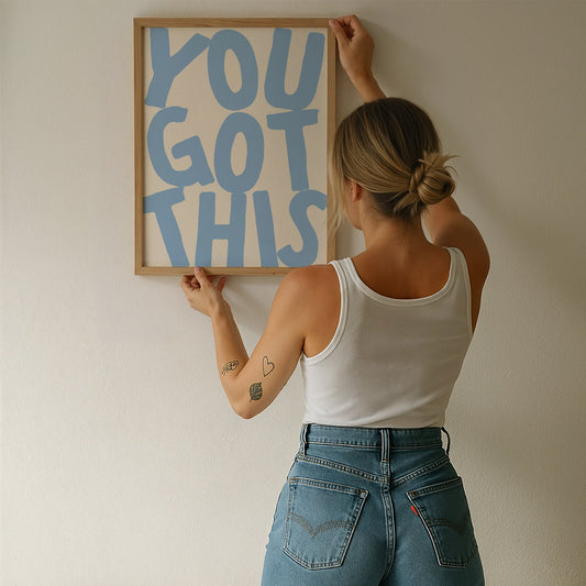 Funky blue " You got this " quote print