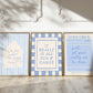Blue Dorm Art Set of 3 - Trendy Gallery Wall Prints - Digital Print