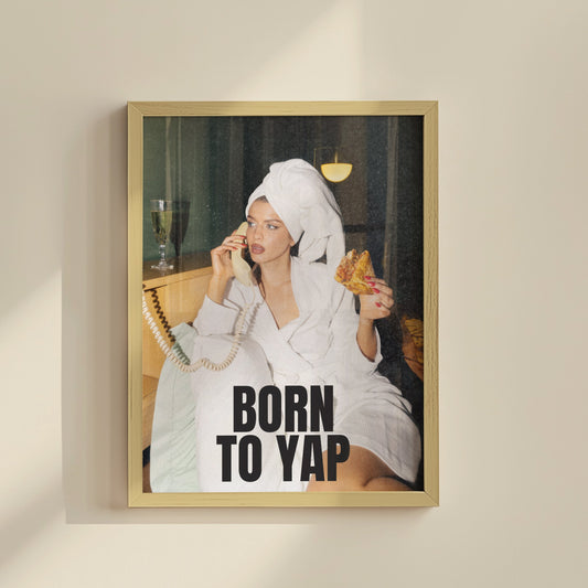 Born To Yap Forced To Work Retro Art Print
