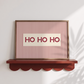 Ho Ho Ho Print | Red Pinstripe Christmas Wall Art