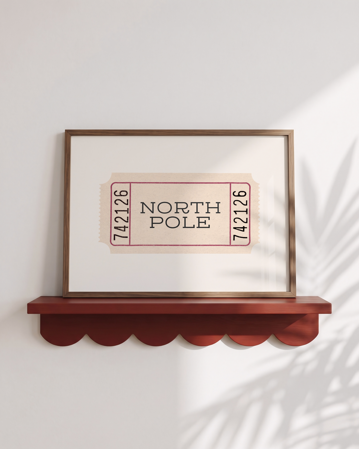 North Pole Ticket Print | Vintage Cream