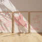 Coral Colored Minimalist Seaside Art Set of 3