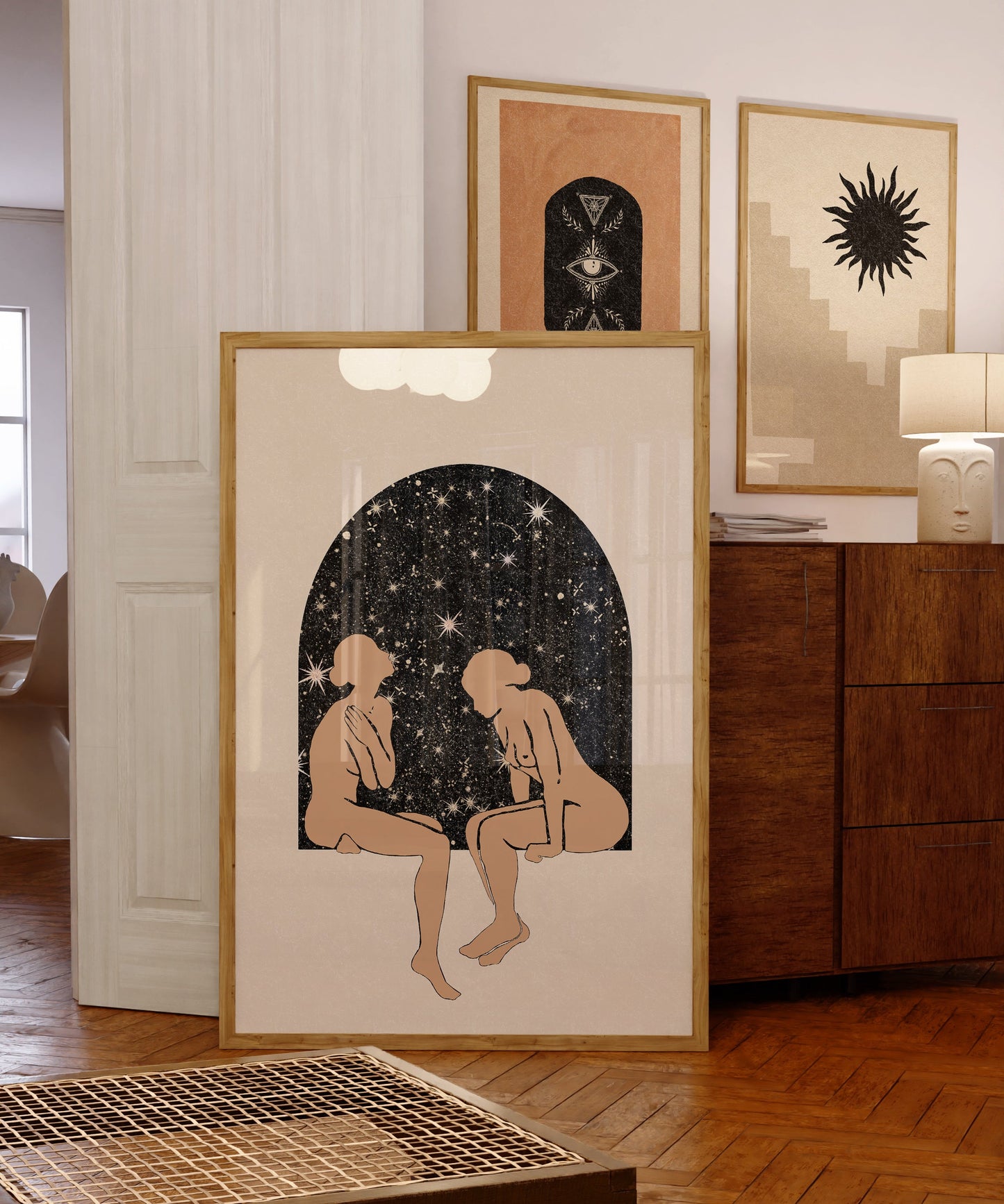 Starry Archway with Nude women sitting
