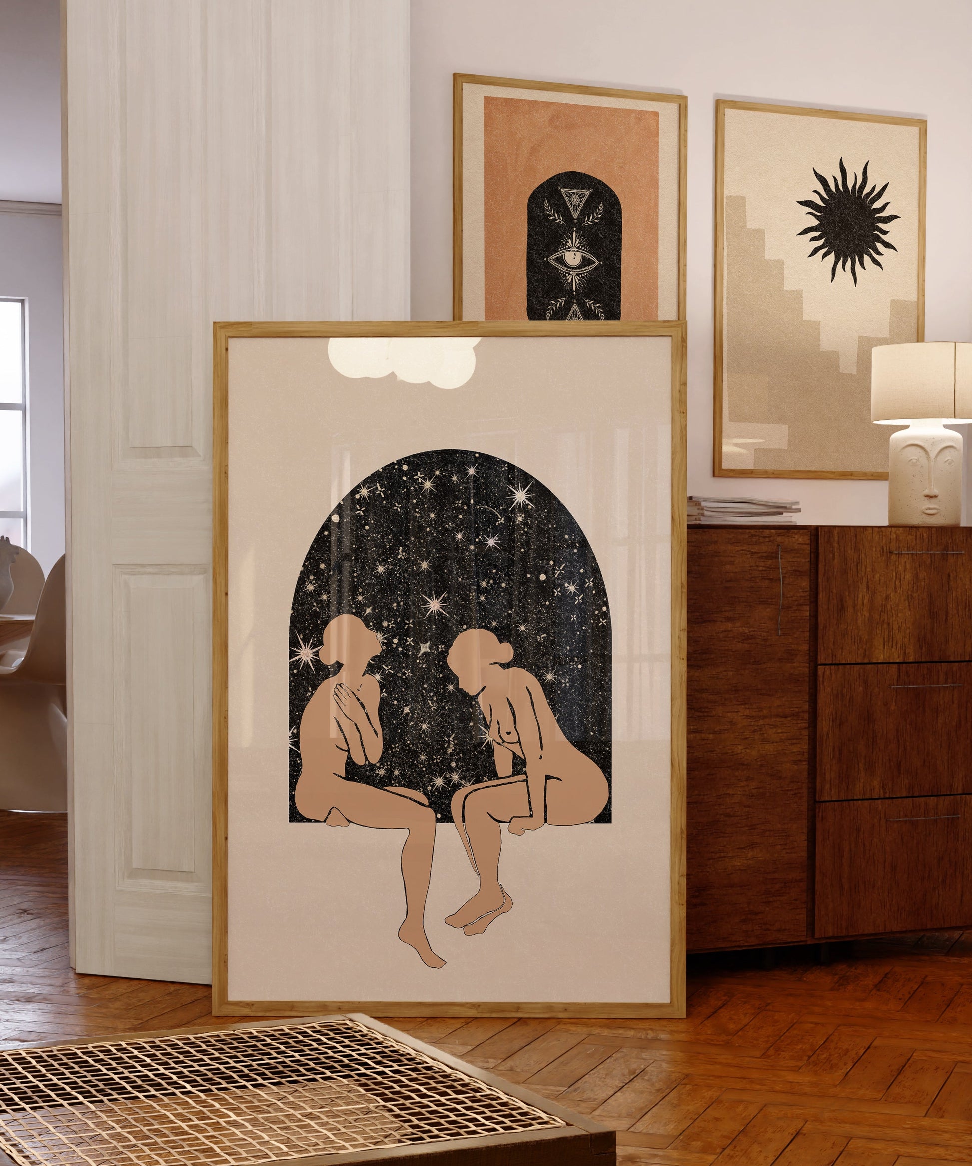 Starry Archway with Nude women sitting