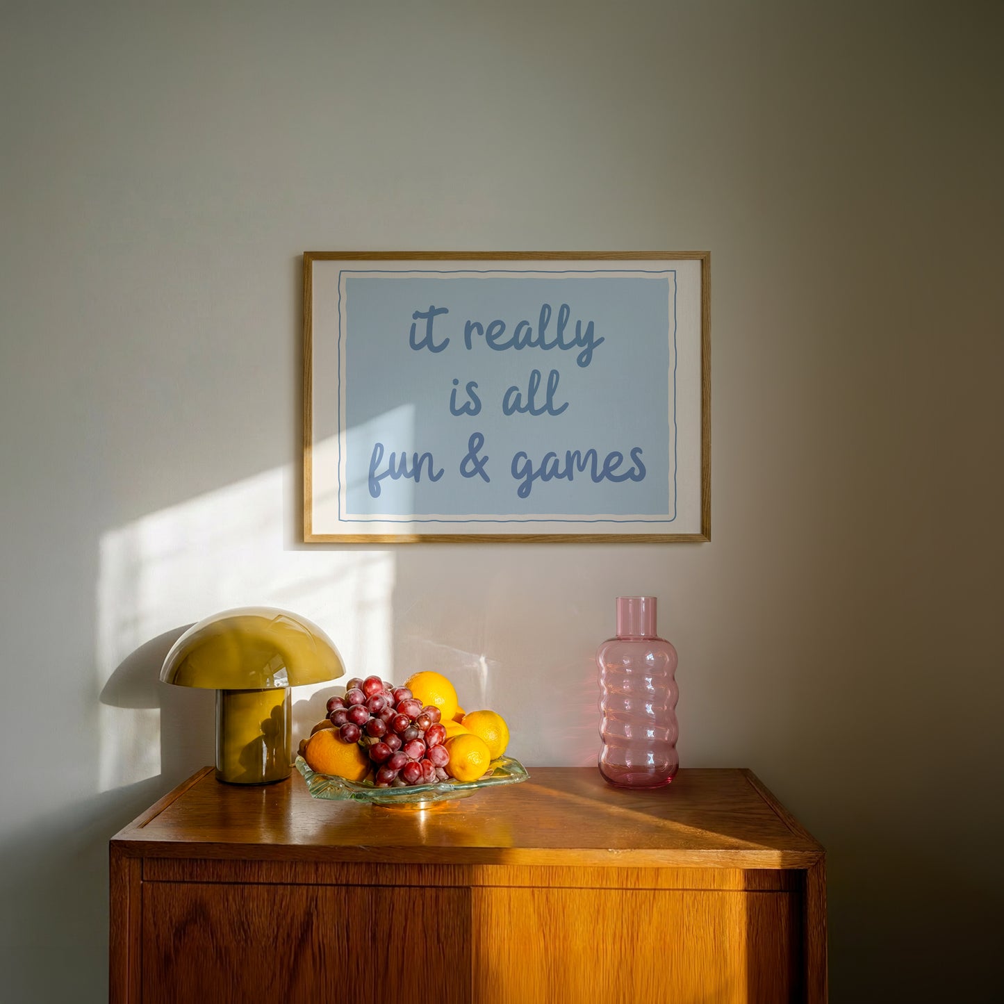 It Really Is All Fun & Games — Blue Digital Print