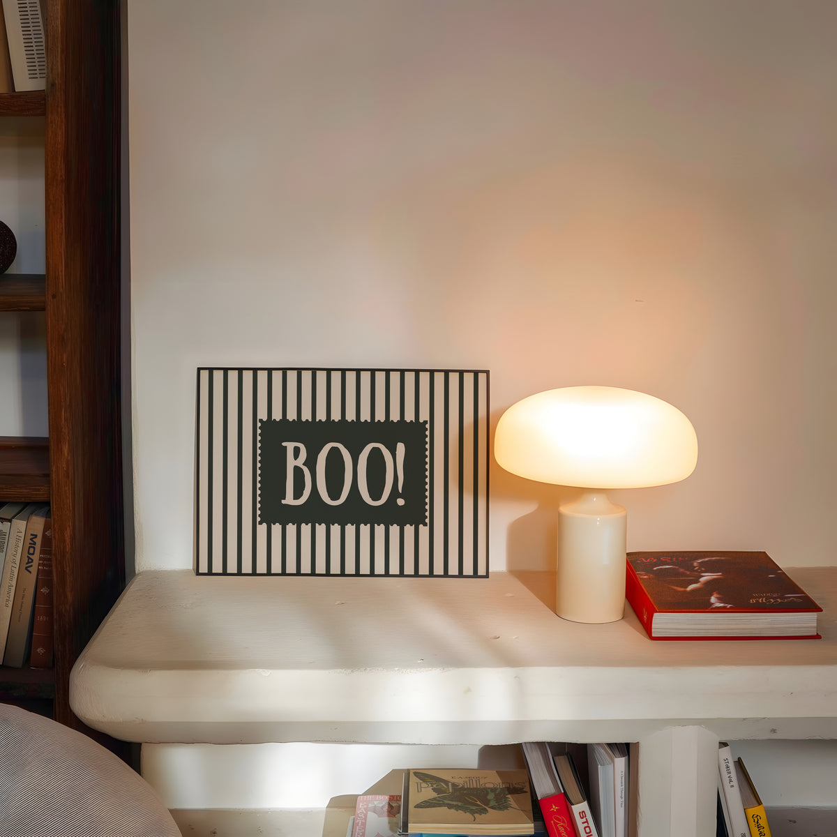 BOO! | Striped Stamp Print