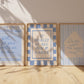 Blue Dorm Art Set of 3 - Trendy Gallery Wall Prints - Digital Print