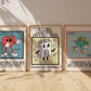Vintage Retro Mascot Classroom Art Set Of 10 - Digital Print