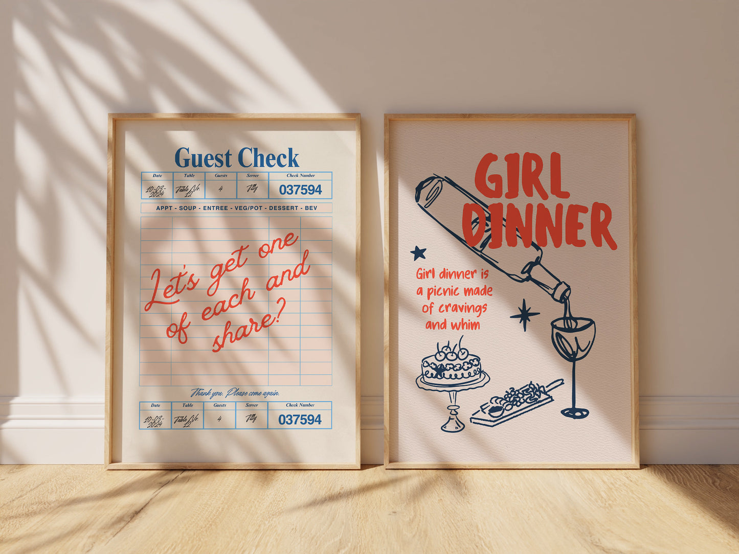 Trendy Girl Dinner Gallery Set - Digital Print