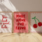 Red & Pink Trendy Gallery Set of 5 - Digital Print