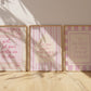 Pink Dorm Art Set of 3 - Trendy Gallery Wall Prints - Digital Print