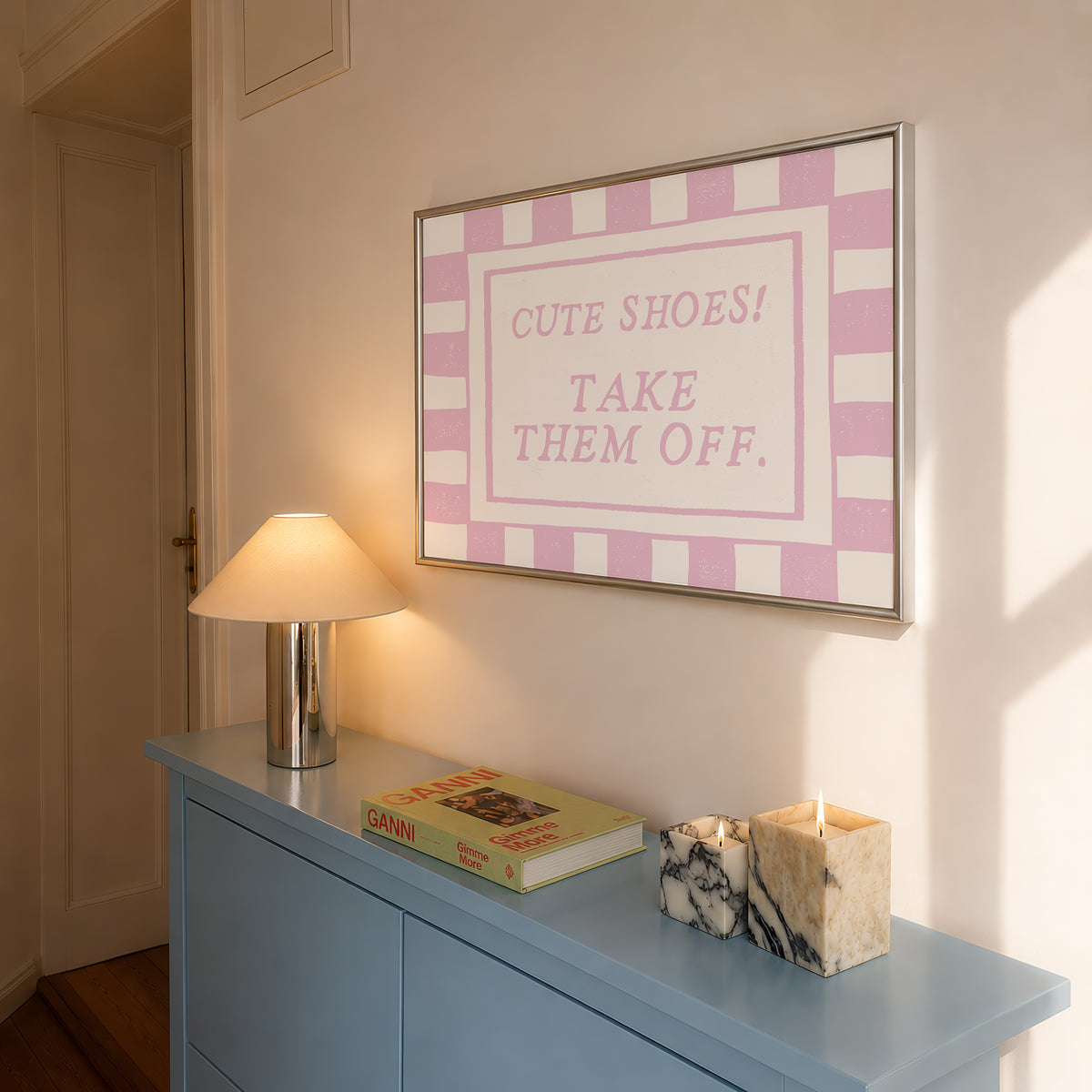 Cute Shoes Take Them Off — Pink Checkered Digital Print